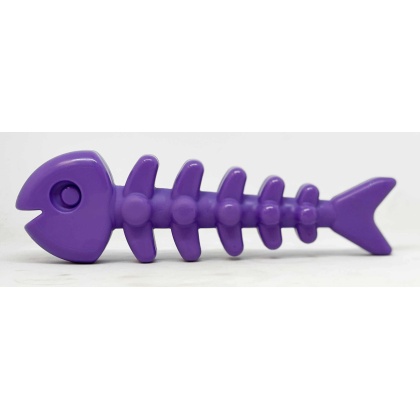 SodaPup Nylon Fish Bone Durable Chew Toy Purple 8"