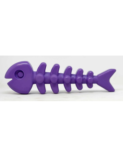 SodaPup Nylon Fish Bone Durable Chew Toy Purple 8"