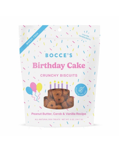 Bocce's Bakery Birthday Cake Biscuit Dog Treats 5oz