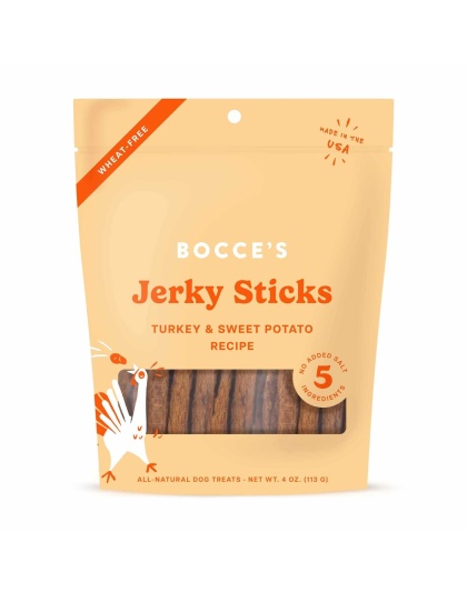 Bocce's Bakery Turkey Grazers Jerky Sticks Dog Treats 4oz