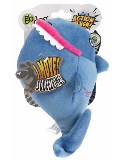 goDog Action Shark Plush Dog Toy