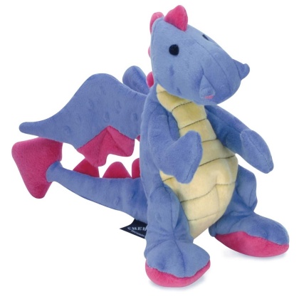 goDog Dragon w/Chew Guard Periwinkle Plush Dog Toy  - Small