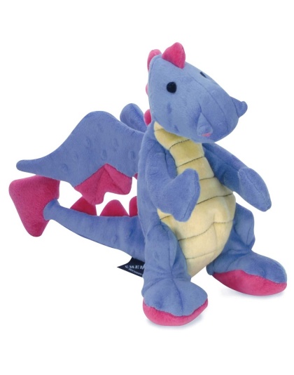 goDog Dragon w/Chew Guard Periwinkle Plush Dog Toy  - Small