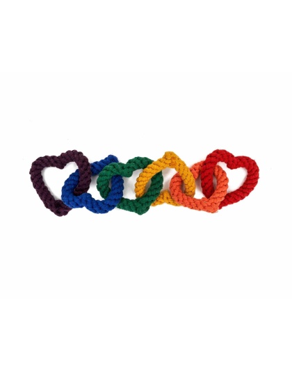 Jax & Bones 6 Chain Rope Dog Toy Rainbow 18"