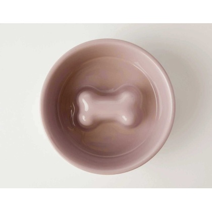 Pink - Jax & Bones Bone Slow Feeder Bowl  - Medium