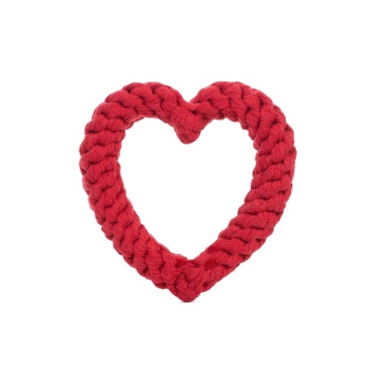 Jax & Bones Heart Dog Rope Toy Red 7"