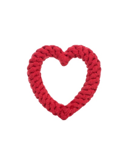 Jax & Bones Heart Dog Rope Toy Red 7"