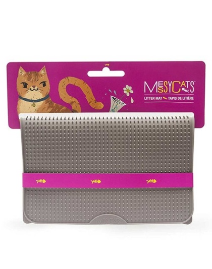 Grey - Messy Cats Silicone Litter Mat