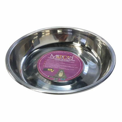 Messy Cats Stainless Saucer Shaped Bowl