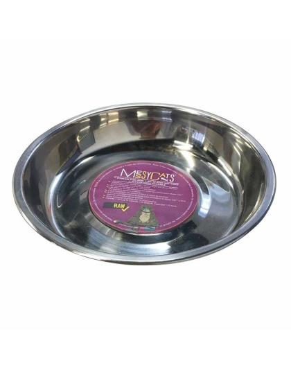 Messy Cats Stainless Saucer Shaped Bowl