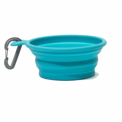 Blue - Messy Mutts Silicone Collapsible Bowl  - Small