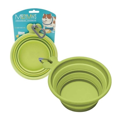 Green - Messy Mutts Silicone Collapsible Bowl  - Small