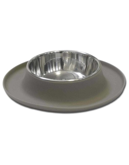 Messy Mutts Single Silicone Feeder Grey XL