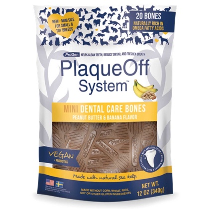 PlaqueOff MINI Dental Care Bones - Peanut Butter & Banana