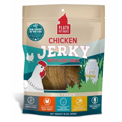 Plato Pet Treats Chicken Jerky with Goat's Milk  - 16oz