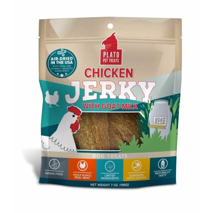 Plato Pet Treats Chicken Jerky with Goat's Milk  - 7oz