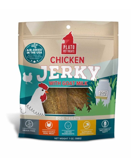 Plato Pet Treats Chicken Jerky with Goat's Milk  - 7oz