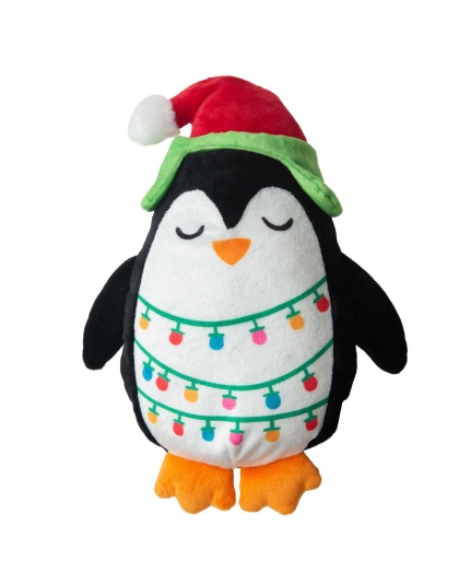 SnugArooz Penguin with Christmas lights