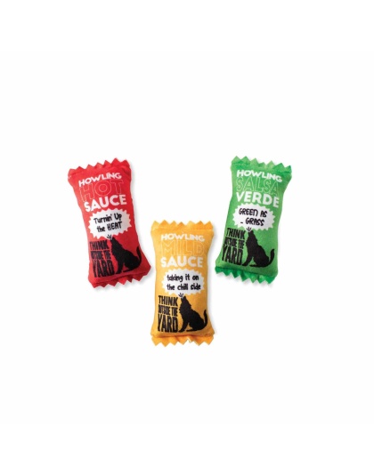 Wagsdale Howling Hot Sauce 3pc  Small Dog Toy Set