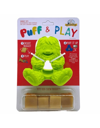 Green - Yeti Dog Chew Puff & Play Hangry Yak