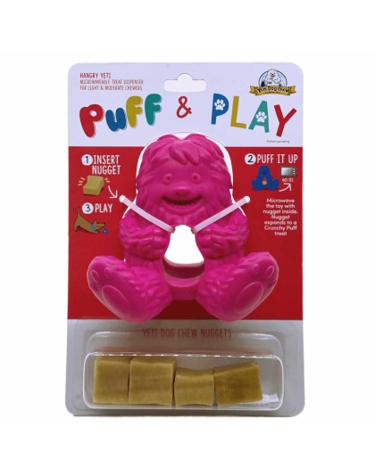 Pink - Yeti Dog Chew Puff & Play Hangry Yak