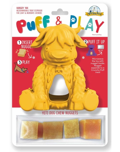 Yellow - Yeti Dog Chew Puff & Play Hangry Yak