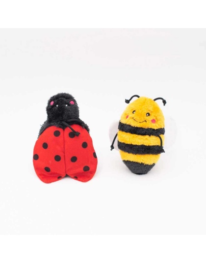 ZippyPaws Crinkle 2-Pack Bee and Ladybug