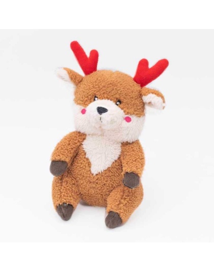 ZippyPaws Holiday Cheeky Chumz Reindeer Plush Dog Toy