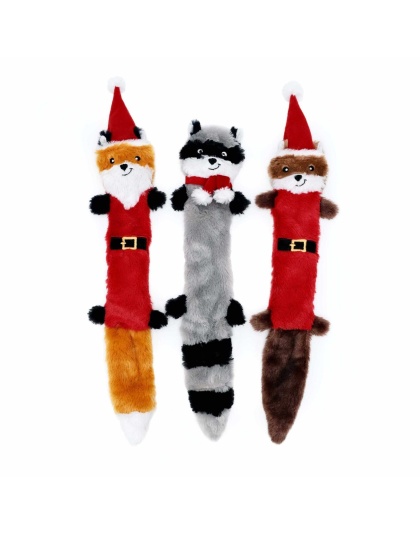 ZippyPaws Holiday Skinny Peltz Plush Dog Toy Large 3pk