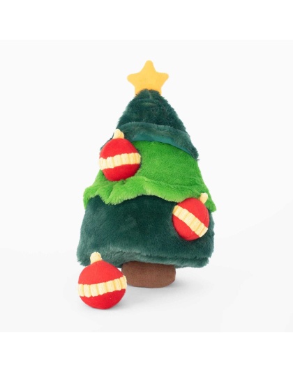 ZippyPaws Holiday Zippy Burrow Christmas Tree Plush Dog Toy