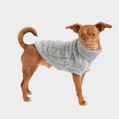 Grey - GF Pet Chalet Dog Sweater  - 2XS