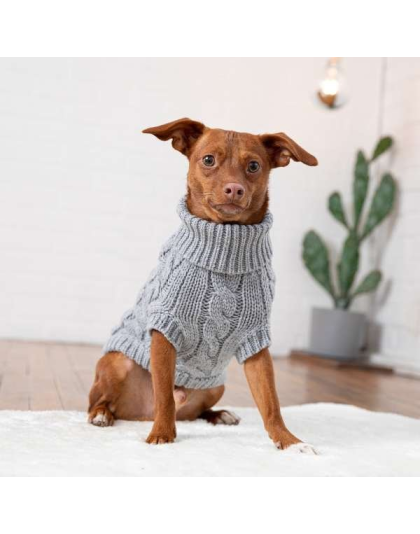 Grey - GF Pet Chalet Dog Sweater  - 2XS