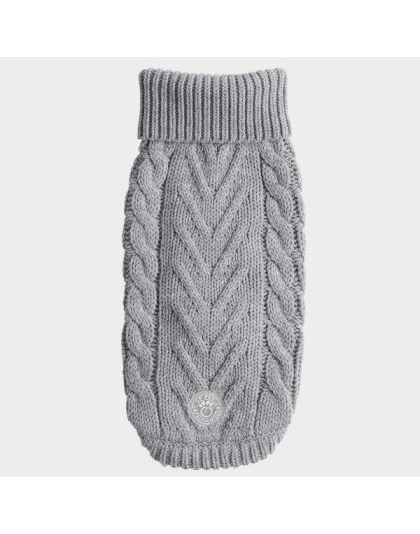 Grey - GF Pet Chalet Dog Sweater  - Small