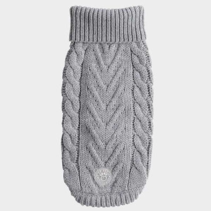 Grey - GF Pet Chalet Dog Sweater  - Large