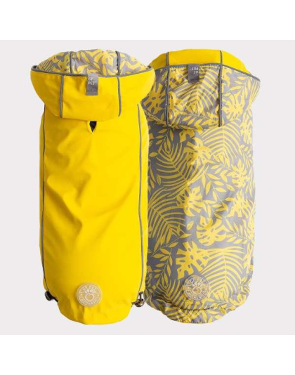 Yellow - GF Pet Reversible ElastoFit Raincoat  - 2XS