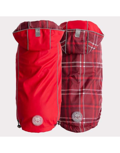 Red - GF Pet Reversible ElastoFit Raincoat  - 2XS