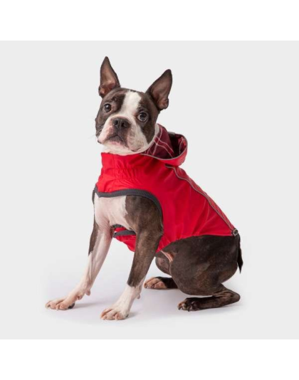 Red - GF Pet Reversible ElastoFit Raincoat  - XS