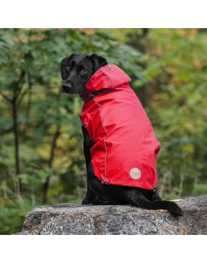 Red - GF Pet Reversible ElastoFit Raincoat  - Small