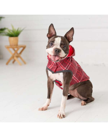 Red - GF Pet Reversible ElastoFit Raincoat  - XS