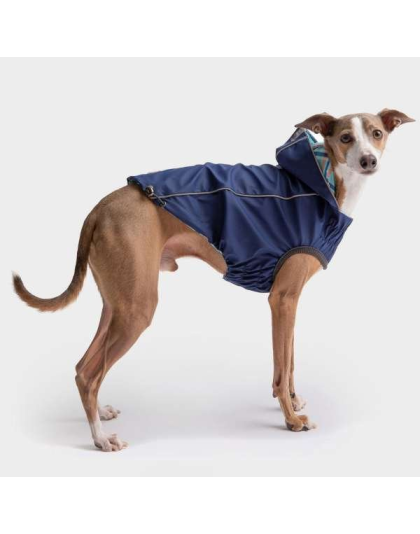 Navy - GF Pet Reversible ElastoFit Raincoat  - XS