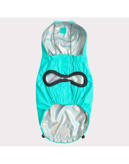 Neon Aqua - GF Pet Reversible Raincoat  - XS