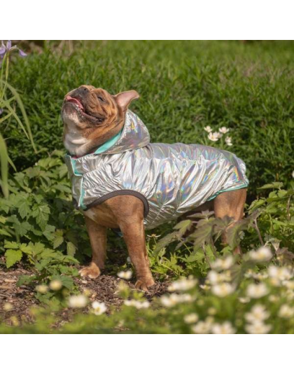 Neon Aqua - GF Pet Reversible Raincoat  - XS